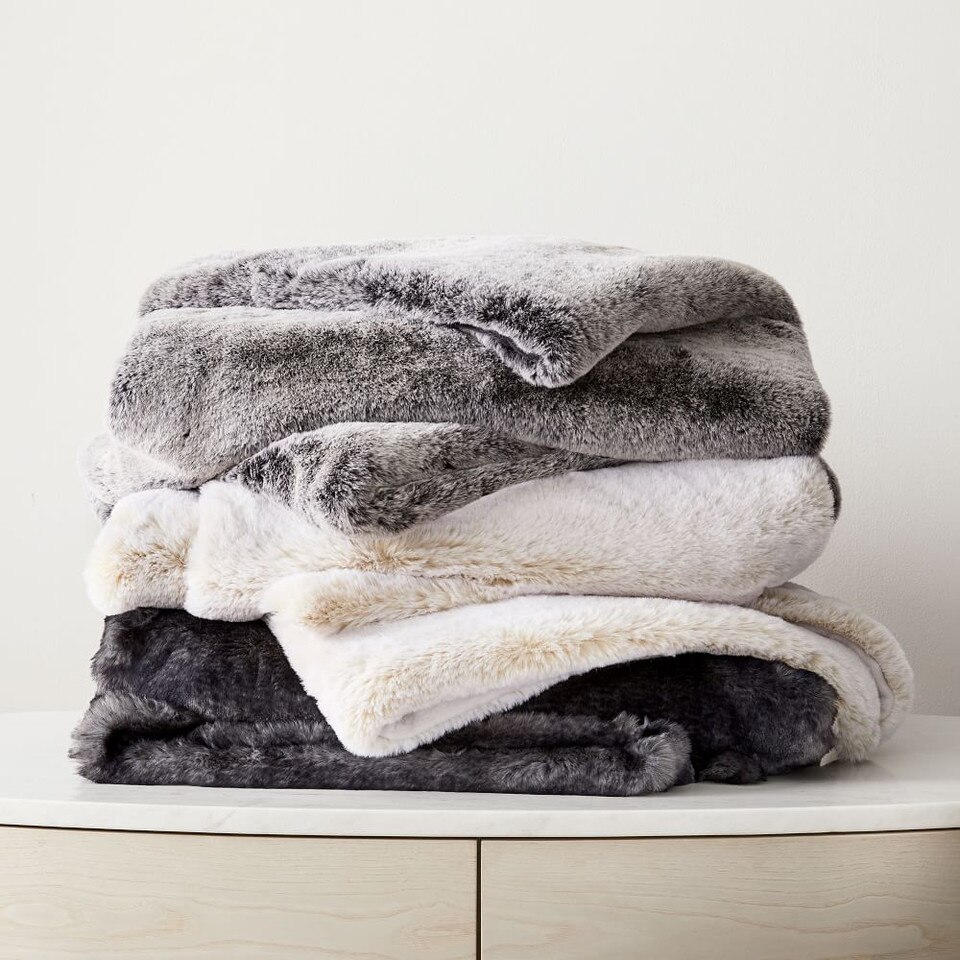Faux Fur Chinchilla Throw West Elm UK